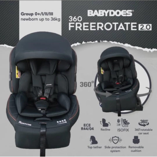 Car Sear BabyDoes Free Rotate 2.0 360 Derajat / Dudukan Mobil Bayi Baby Does