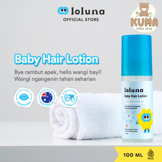 Loluna Hair Lotion - Losion Rambut Bayi dan Anak / Menutrisi Rambut Bayi / Perawatan Rambut / Menyuburkan Rambut Bayi