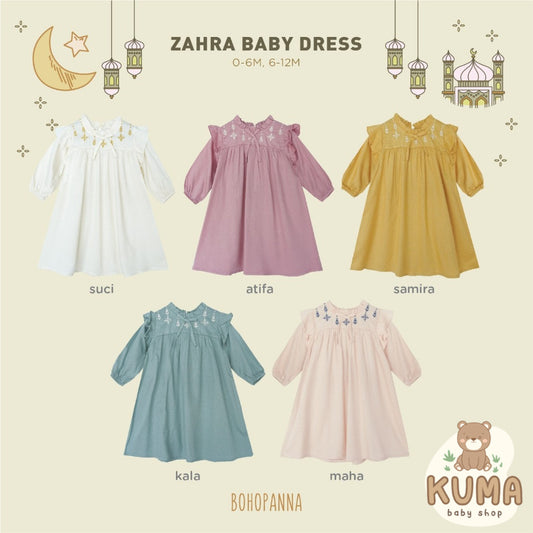 BOHOPANNA - RAYA COLLECTION - ZAHRA BABY DRESS - Dress Muslim Anak - Baju Muslim Anak Perempuan - Dress Anak Perempuan