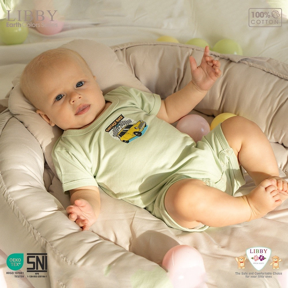 LIBBY Earth Jumpsuit Playsuit Bayi & Anak Laki-laki Flynn Romper Sablon 0-2 Tahun (1 STEL) Terusan bayi Bodysuit
