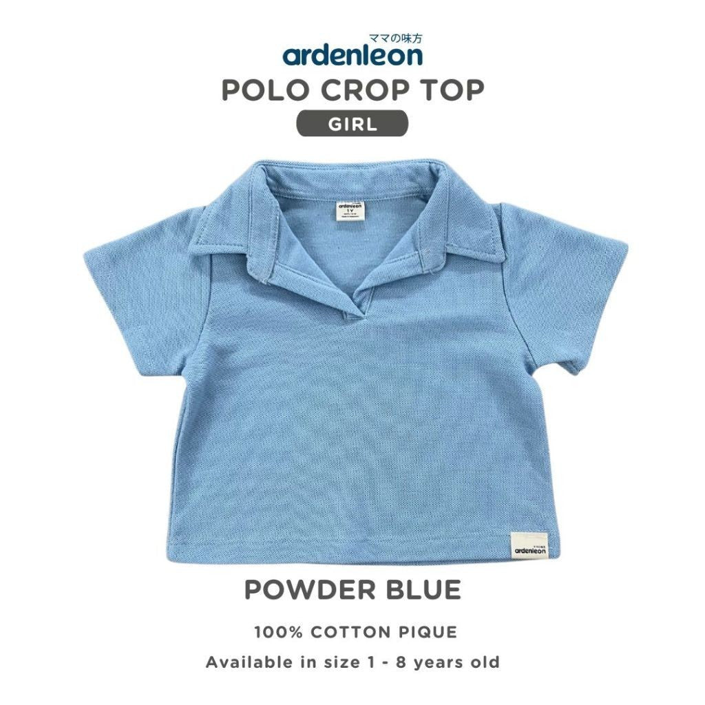 ARDENLEON Atasan Anak Perempuan Polo Crop Top Girl