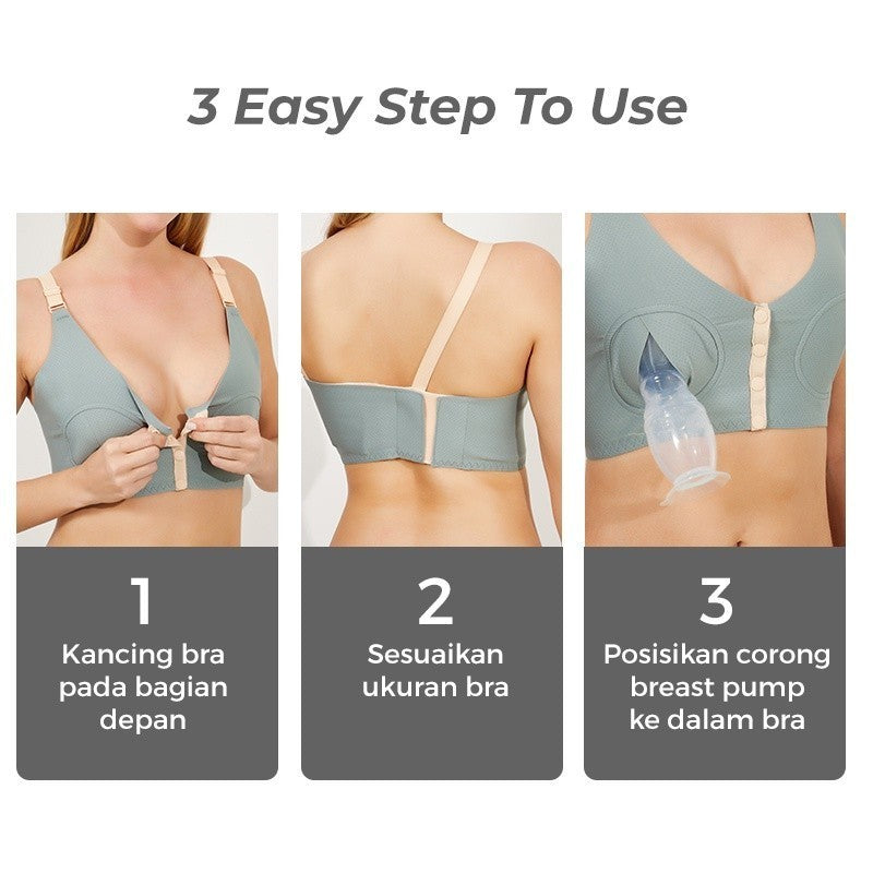 Bra Menyusui & Hamil | MOOIMOM Basic Front Buckle Hands Free Pumping Bra