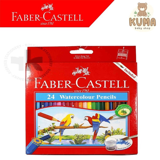 Pensil Warna 24 Panjang Faber Castell Parrot Water Colour Pencil - Pensil Mewarnai Anak