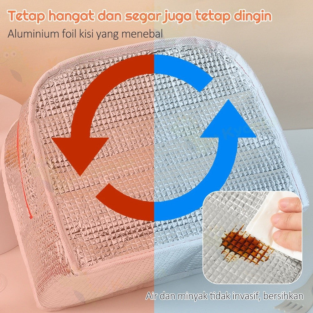 Kyopta Tas bekal makanan Lunch bag serbaguna Cooler makanan Tas lunch box karakter import