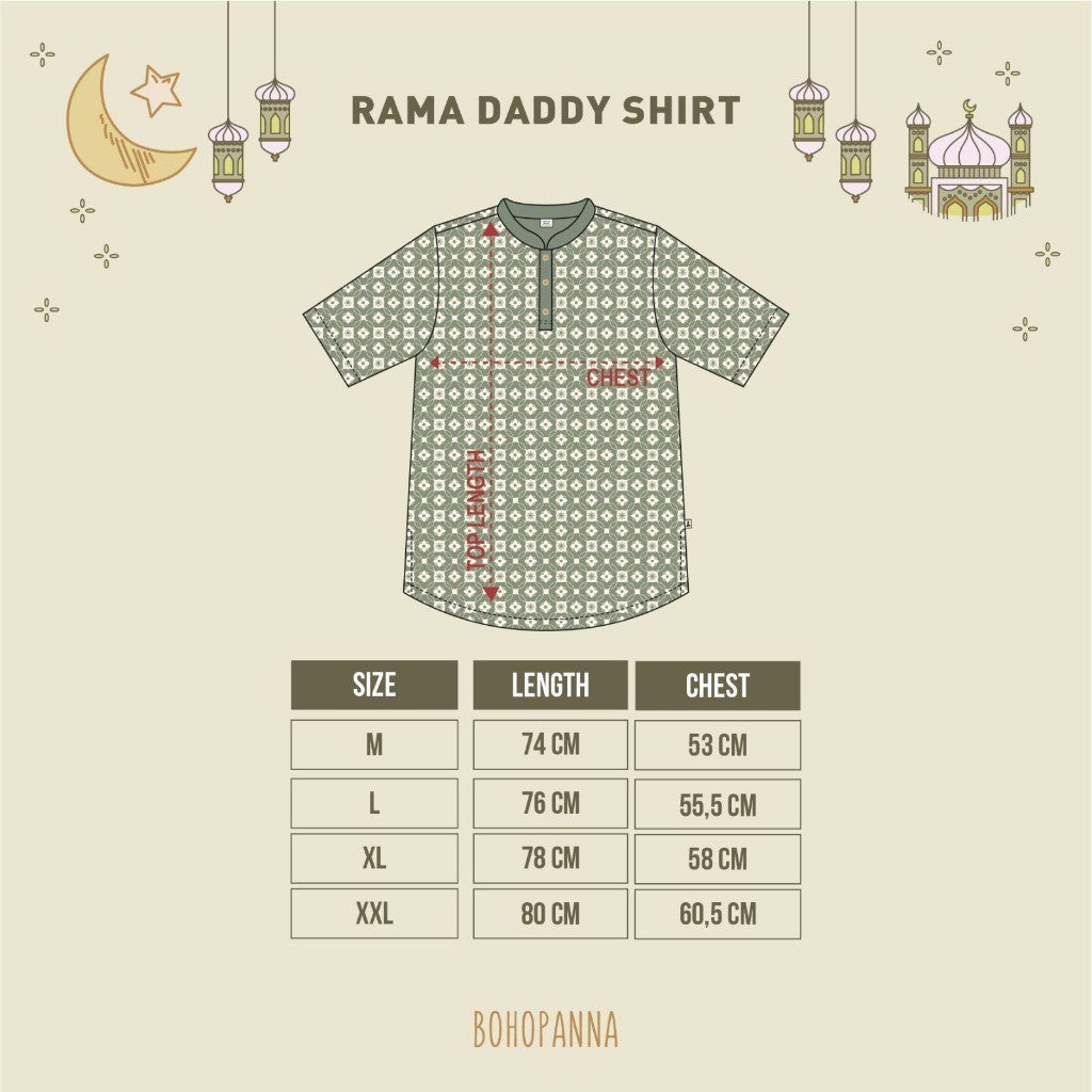 BOHOPANNA - RAYA COLLECTION - RAMA DADDY SHIRT - Baju Muslim Pria - Baju Muslim Laki-Laki - Baju Koko - Atasan Laki-Laki