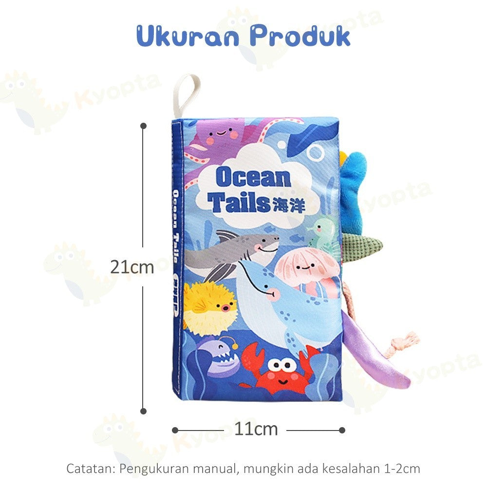 Kyopta Buku bantal bayi 3d Mainan bayi softbook Buku kain bayi Cloth book