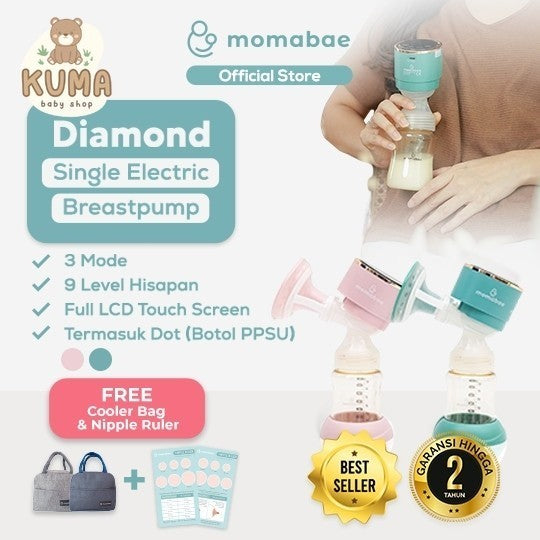 MOMABAE - DIAMOND Pompa ASI Elektrik FREE COOLER BAG / Breast Pump Electric / Pumping ASI Elektrik Portable