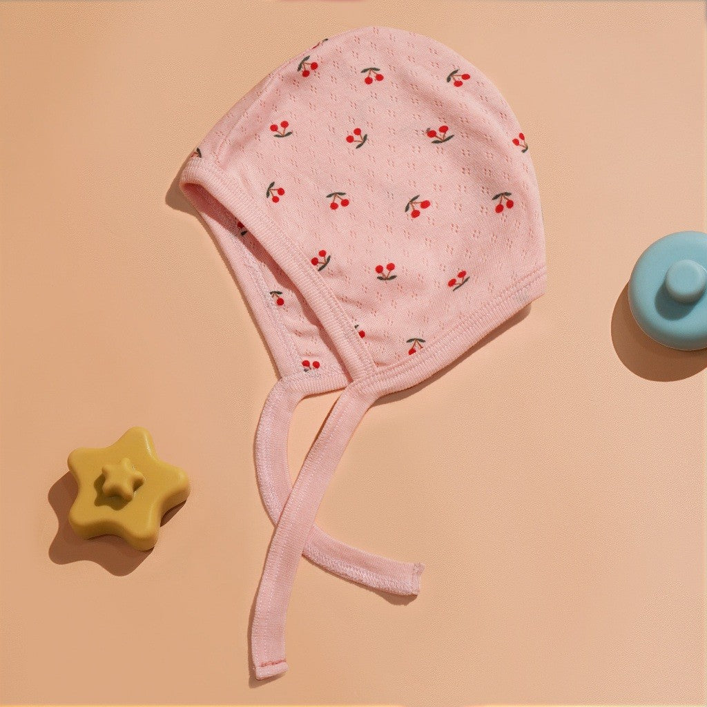 Nice Kids - Pointelle Baby Bonnet Hat (Topi Bonnet Bayi New Born Unisex All Size)