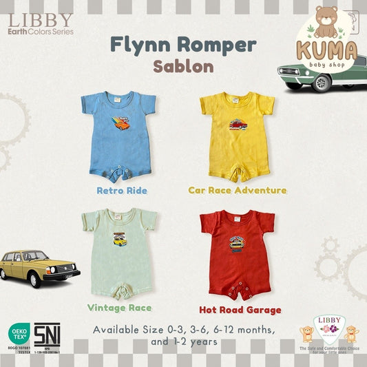 LIBBY Earth Jumpsuit Playsuit Bayi & Anak Laki-laki Flynn Romper Sablon 0-2 Tahun (1 STEL) Terusan bayi Bodysuit