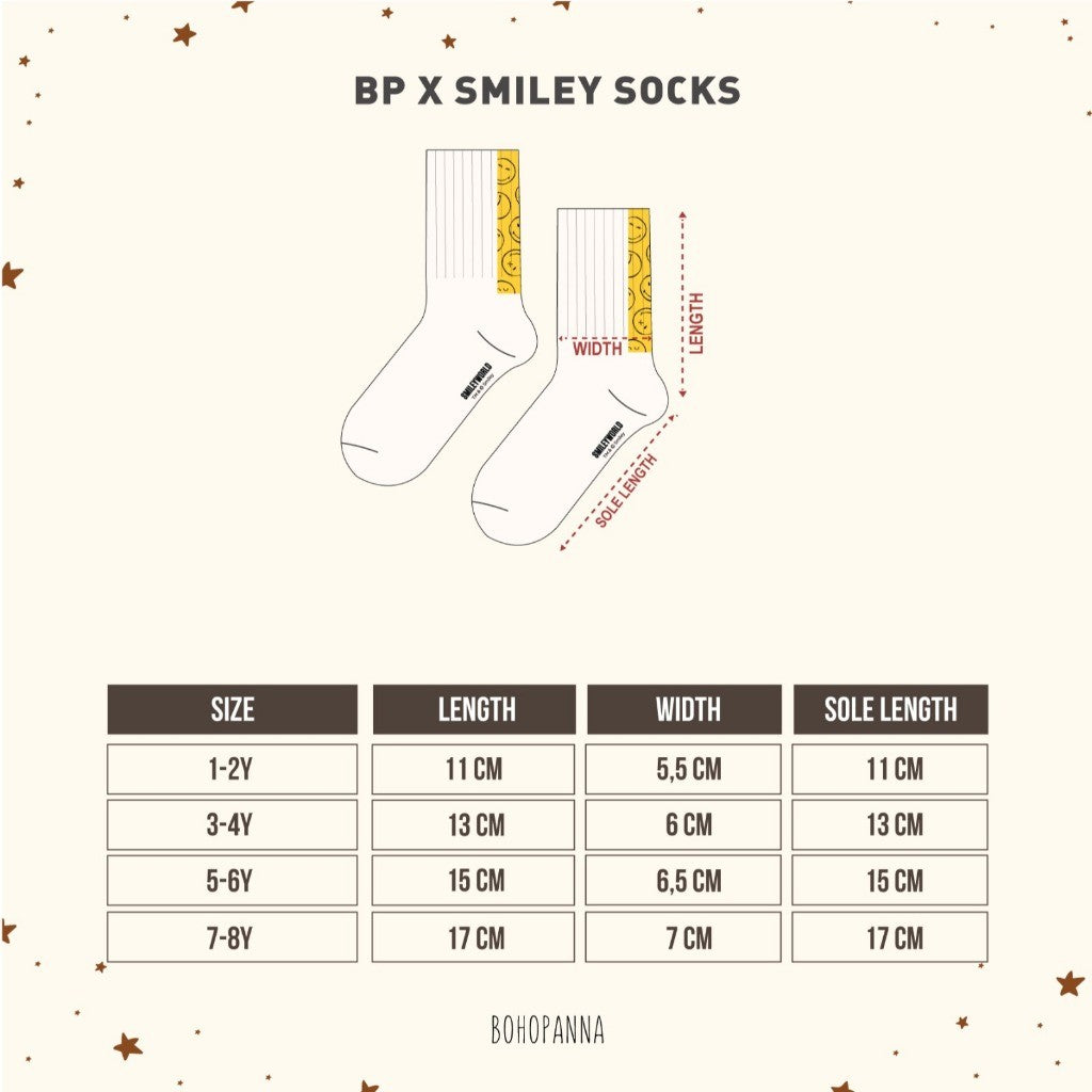 BOHOPANNA - BOHOPANNA X SMILEY - SOCK - Kaos Kaki