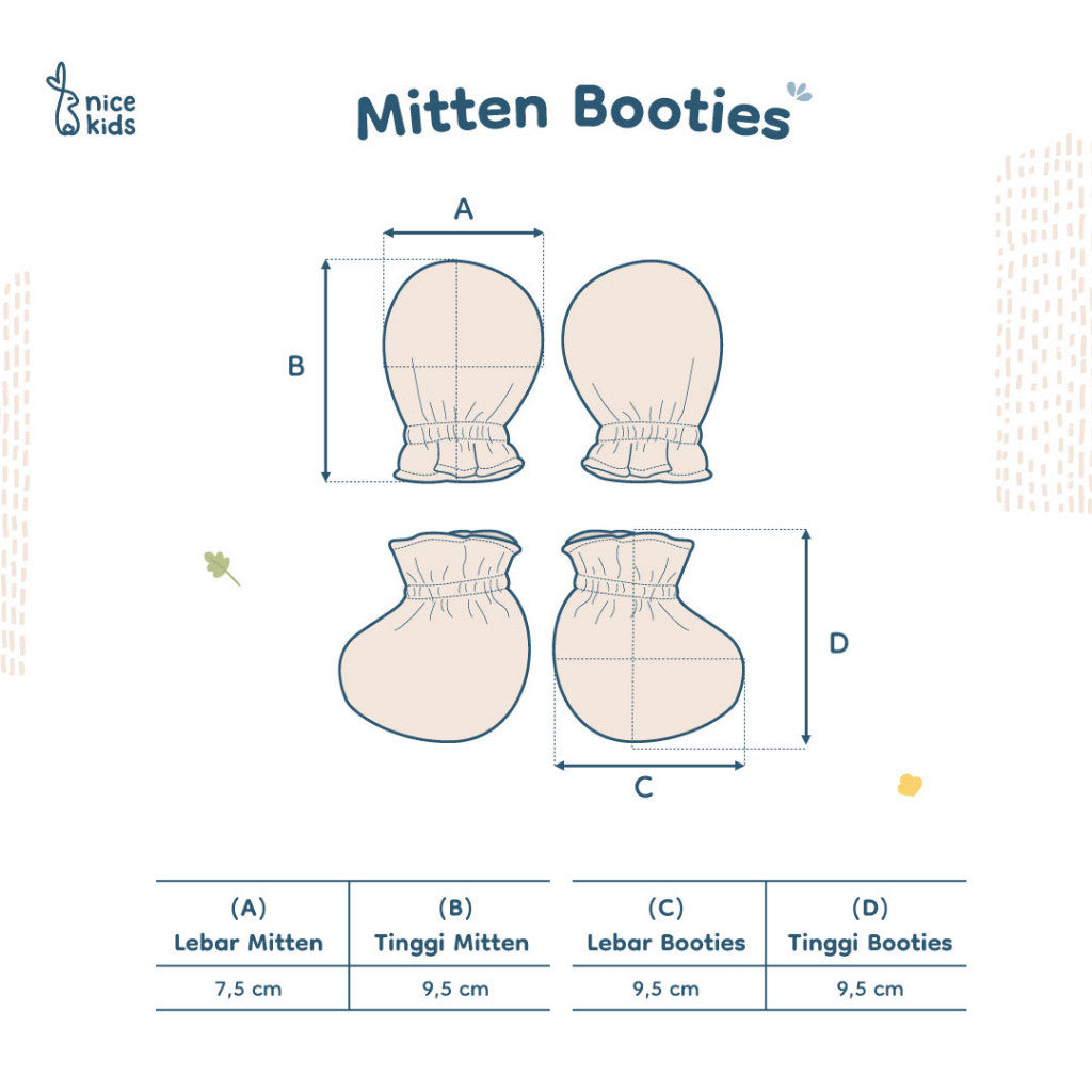 Nice Kids - Mitten Booties (Sarung Tangan & Kaos Kaki Bayi)