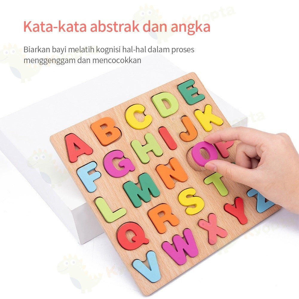 Kyopta  Mainan edukasi anak jigsaw puzzle wooden toys