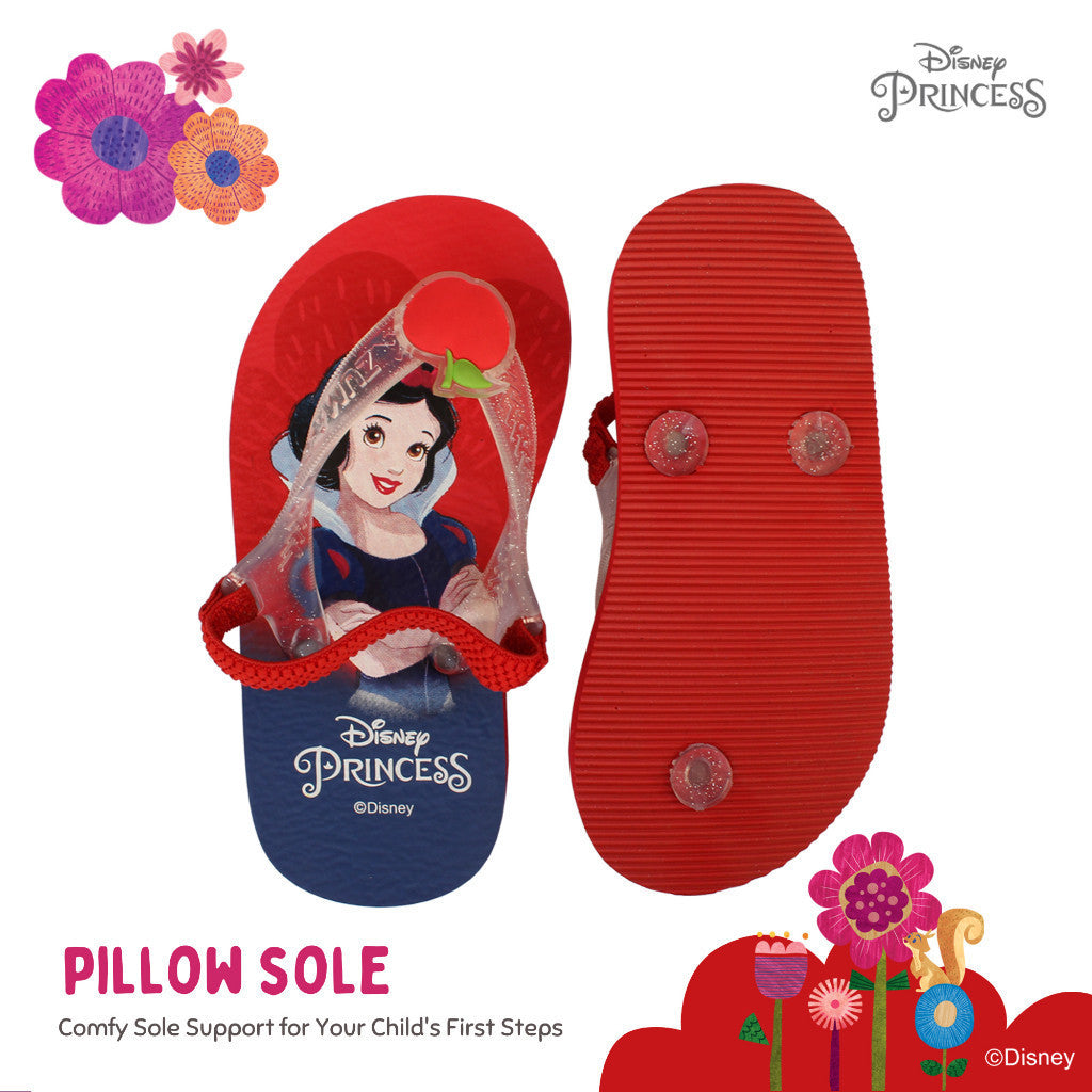 Zuma Baby x Disney Princess Snow White Red, Sandal Jepit Bayi Karet Tali Belakang, Merah Biru