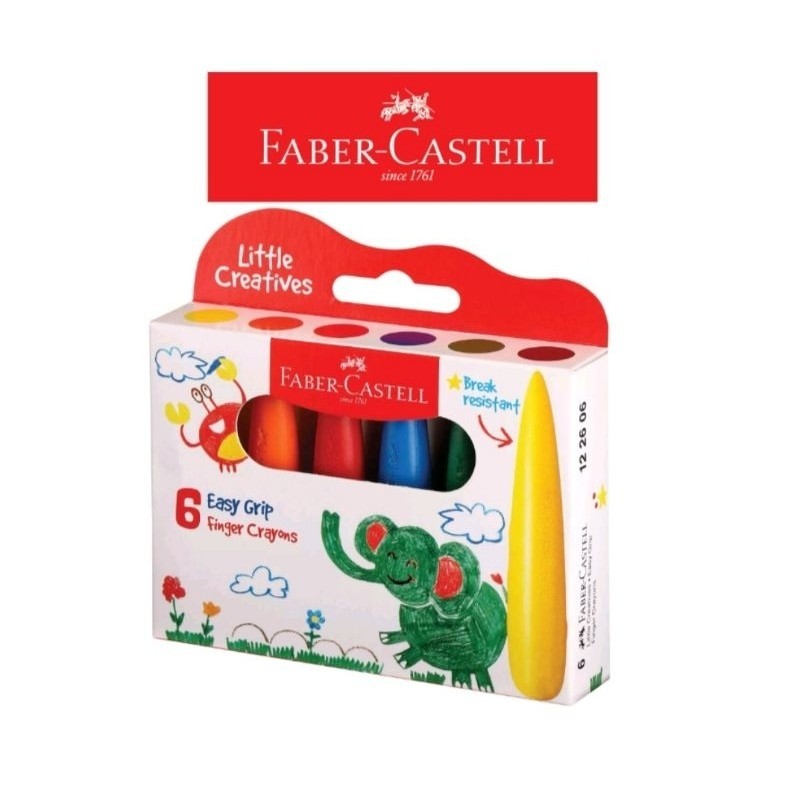 Crayon Faber Castell 6 Easy Grip Finger Crayons ( 6 Warna ) Krayon Anak Bayi