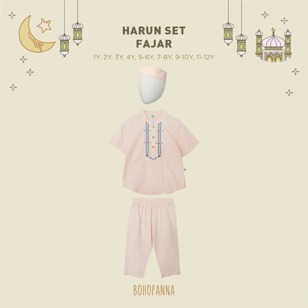 BOHOPANNA - RAYA COLLECTION - HARUN SET - Baju Lebaran Anak Laki-Laki - Baju Muslim Anak Laki-Laki - Setelan Muslim Anak Laki-Laki
