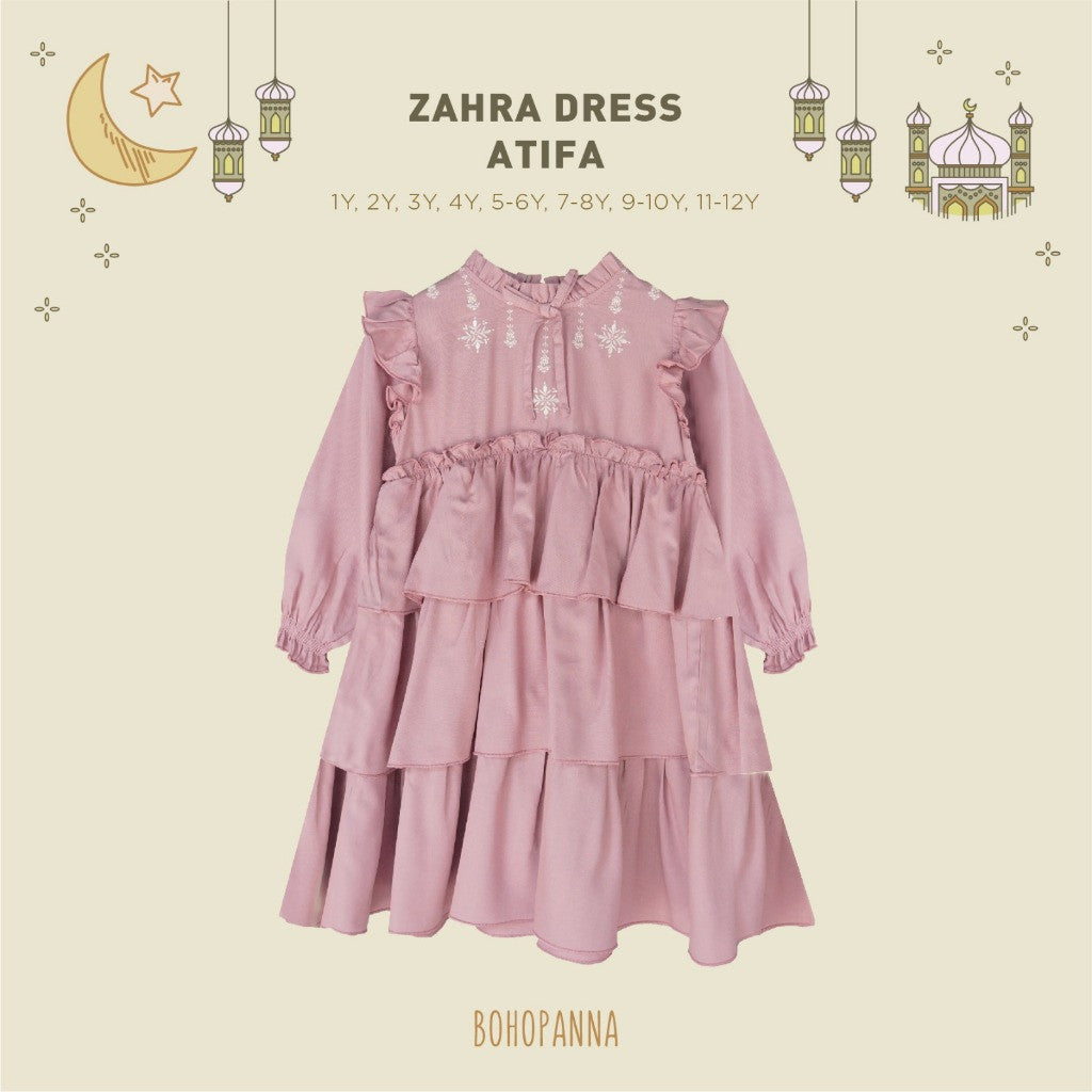 BOHOPANNA - RAYA COLLECTION - ZAHRA DRESS - Dress Muslim Anak - Baju Muslim Anak Perempuan - Dress Anak Perempuan