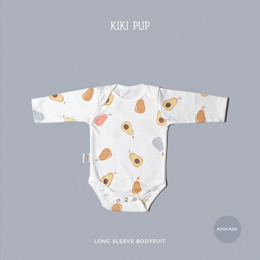 KIKI PUP - Long Sleeve Bodysuit  (Tropical Fruits) - Jumper/Onesies/Baju terusan bayi polos