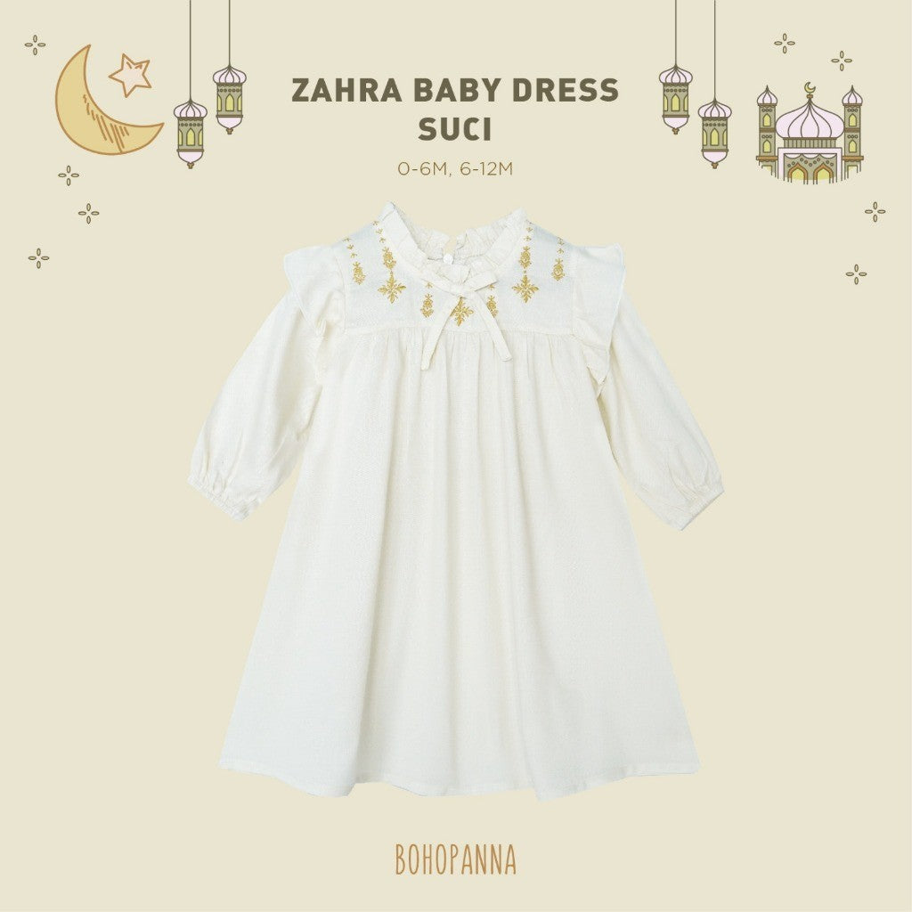 BOHOPANNA - RAYA COLLECTION - ZAHRA BABY DRESS - Dress Muslim Anak - Baju Muslim Anak Perempuan - Dress Anak Perempuan