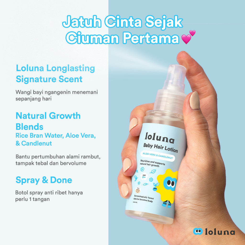 Loluna Hair Lotion - Losion Rambut Bayi dan Anak / Menutrisi Rambut Bayi / Perawatan Rambut / Menyuburkan Rambut Bayi