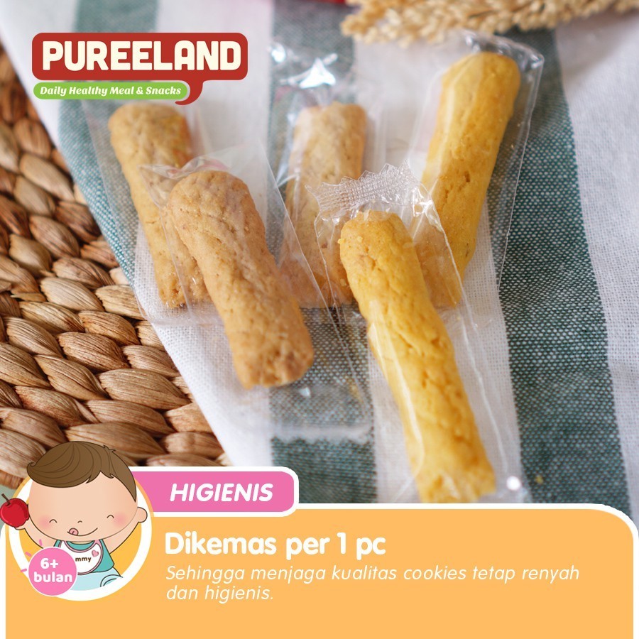 Pureeland Baby Cookies 6 Bulan / MPASI Bayi Organik / Makanan Bayi / Snack Bayi / Biskuit Bayi