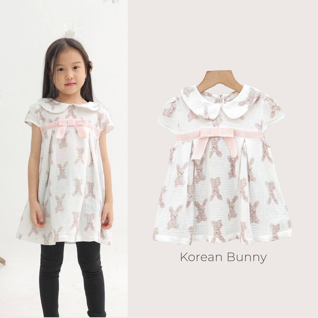 Harlow Kids - Kath Dress/Dress Anak Perempuan/ Dress Lengan panjang/ Dress Anak Korea