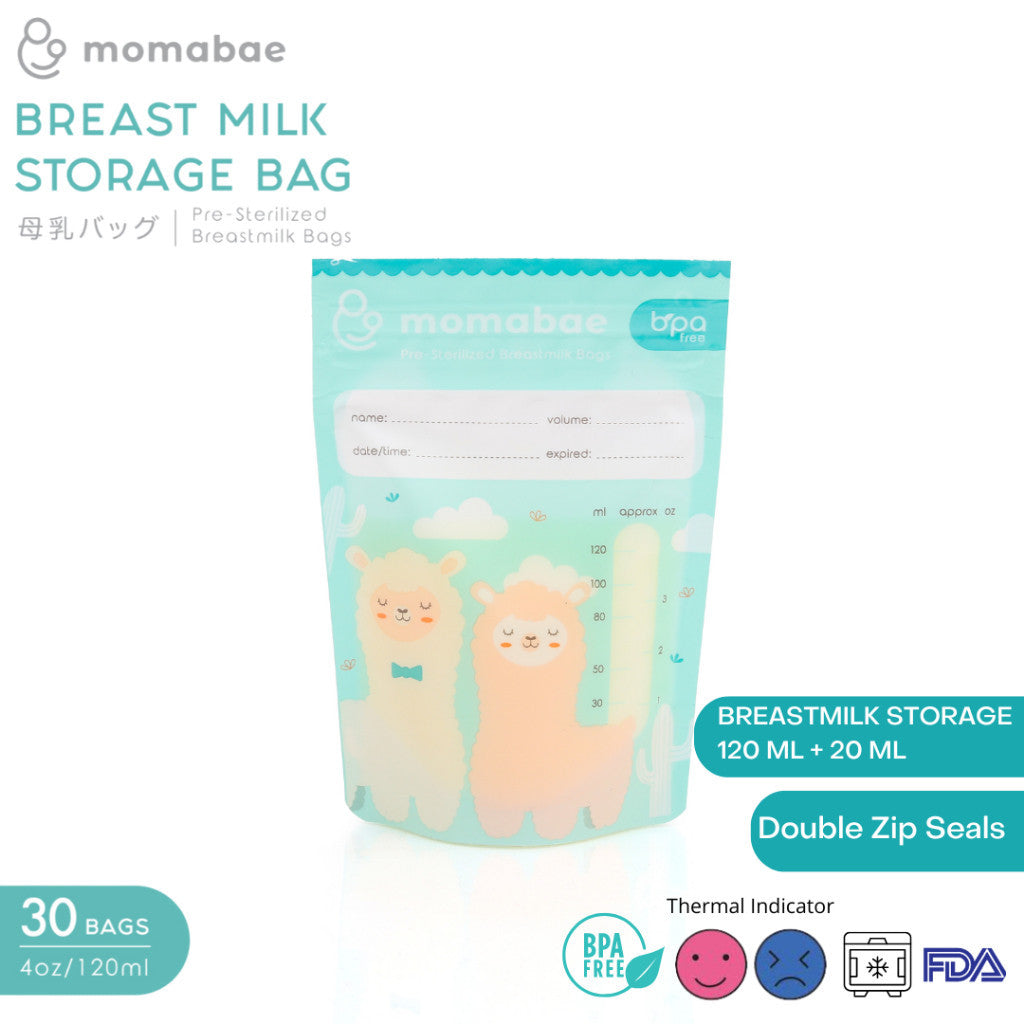 MOMABAE – Kantong ASI 120ML + 20ML Ekstra / Kantong ASI BPA Free / Kantong ASI Thermal Sensor