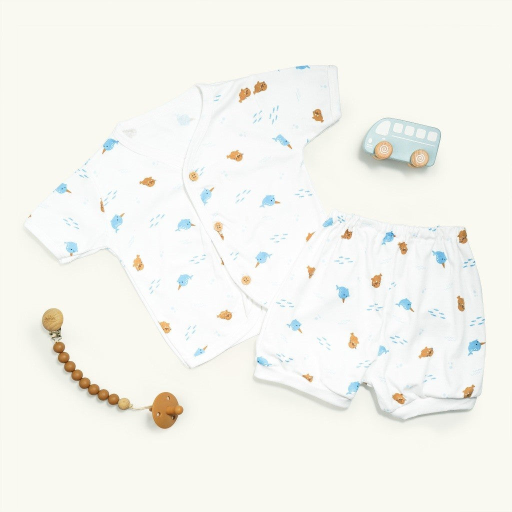 Nice Kids - ARCTIC COLLECTION Short Baby Pajamas (Motif Piyama 0-12 Bulan) Piyama Baju Tidur Anak Bayi Newborn Pattern Motif