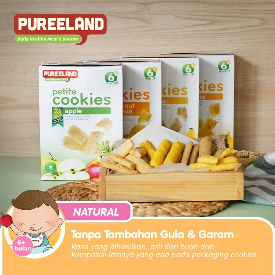 Pureeland Baby Cookies 6 Bulan / MPASI Bayi Organik / Makanan Bayi / Snack Bayi / Biskuit Bayi
