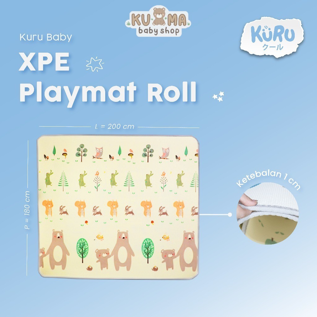 KURU PM3 XPE Roll Playmat Bayi | Karpet Matras Bermain Anak 180 x 200