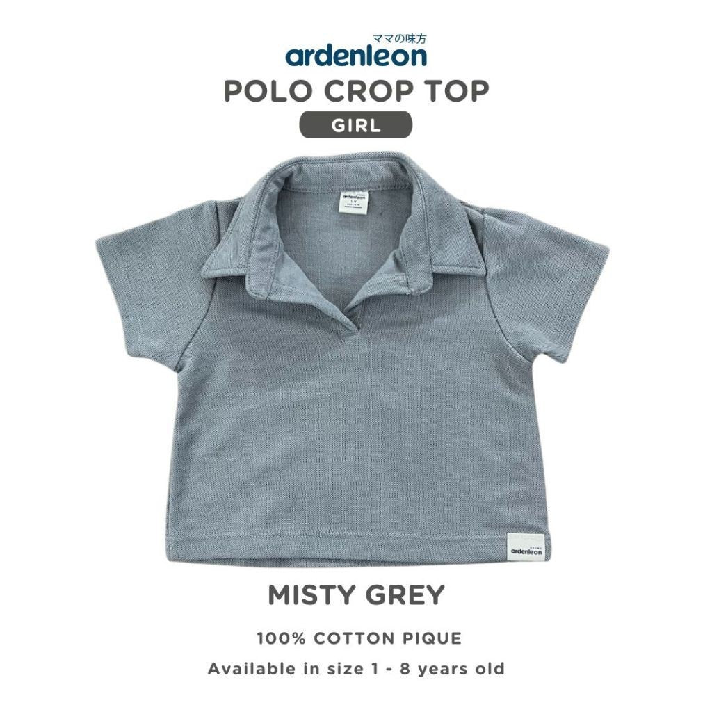 ARDENLEON Atasan Anak Perempuan Polo Crop Top Girl