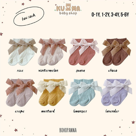 BOHOPANNA - BOW SOCK - Kaos Kaki Bayi Anak Perempuan