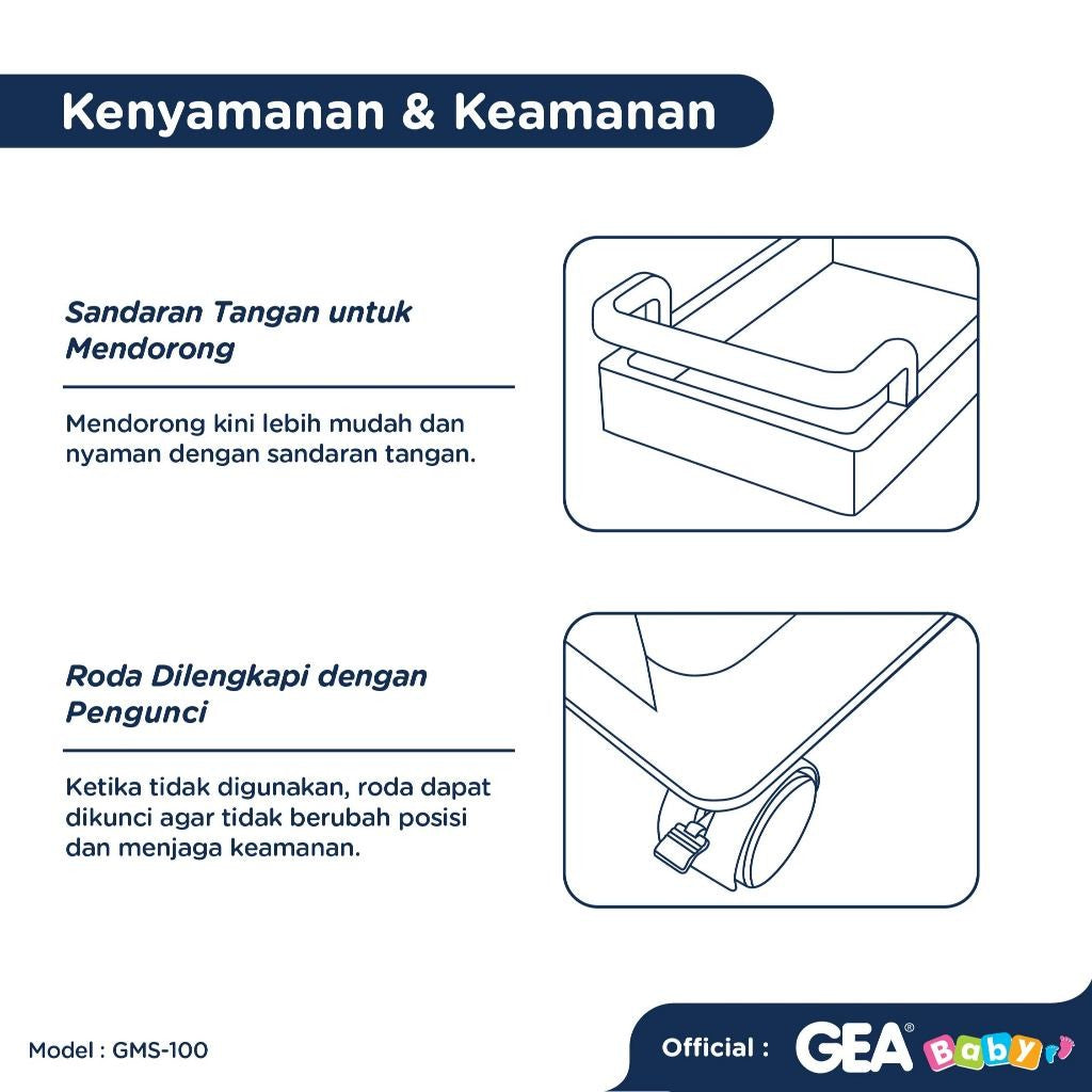 GEA Baby Multifunctional Baby Storage (GMS100) Baby Storage Organizer Trolly Organizer Bayi Keranjang Rak Serbaguna Troli Multifungsi