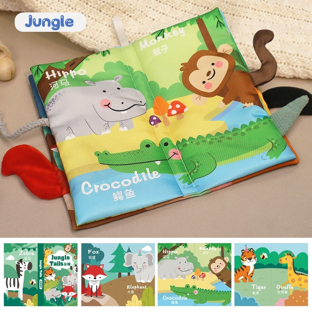 Kyopta Buku bantal bayi 3d Mainan bayi softbook Buku kain bayi Cloth book