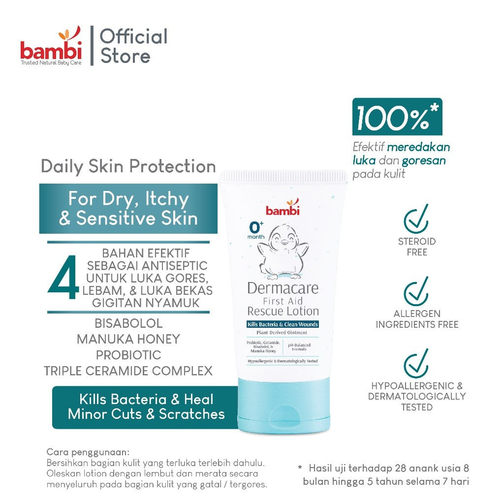 Bambi Baby Dermacare First Aid Rescue Lotion 50ml Anti Luka Antiseptic Anak & Bayi