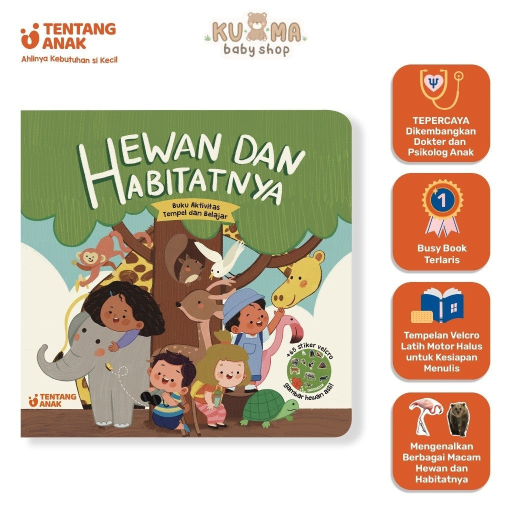 Tentang Anak - Velcro Activity Book: Hewan dan Habitatnya | Busy Book | Buku Anak