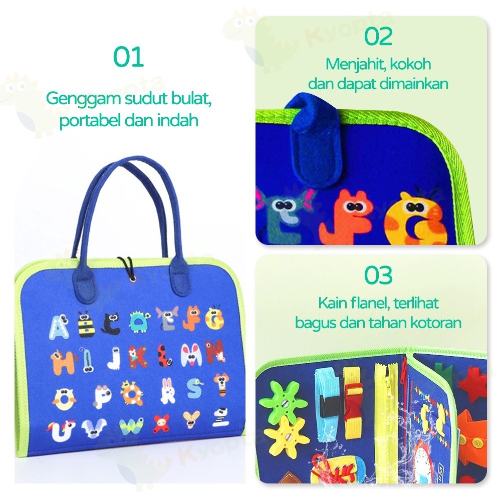 Kyopta Mainan papan busy board montessori untuk edukasi anak Felt learning board