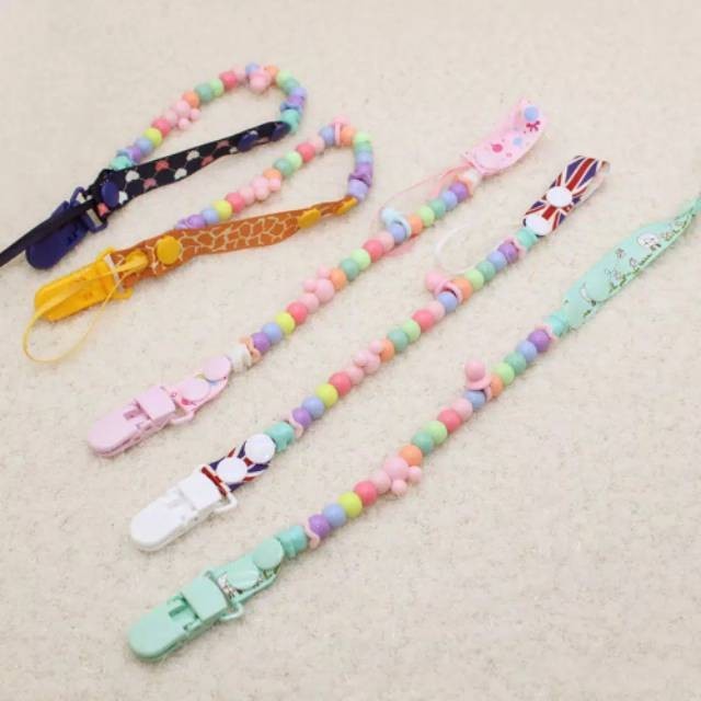 Pacifier&Teether Clipper/Pacifier Holder Chain/Tali Gantungan Empeng POLOS /Rantai Gigitan Bayi