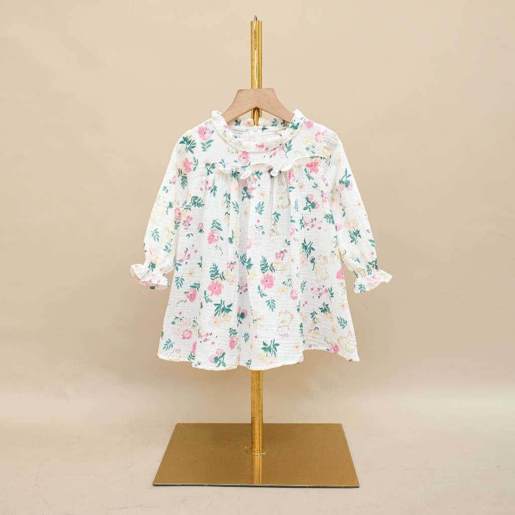 Harlow Kids - Layla Dress/ Dress Anak Perempuan/ Dress Lengan panjang/ Dress Anak Korea