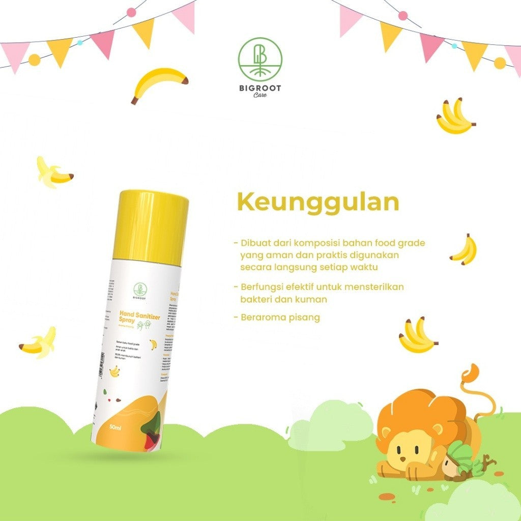Bigroot Care Hand Sanitizer Spray Sang Pisang 50ml Foodgrade dan Halal