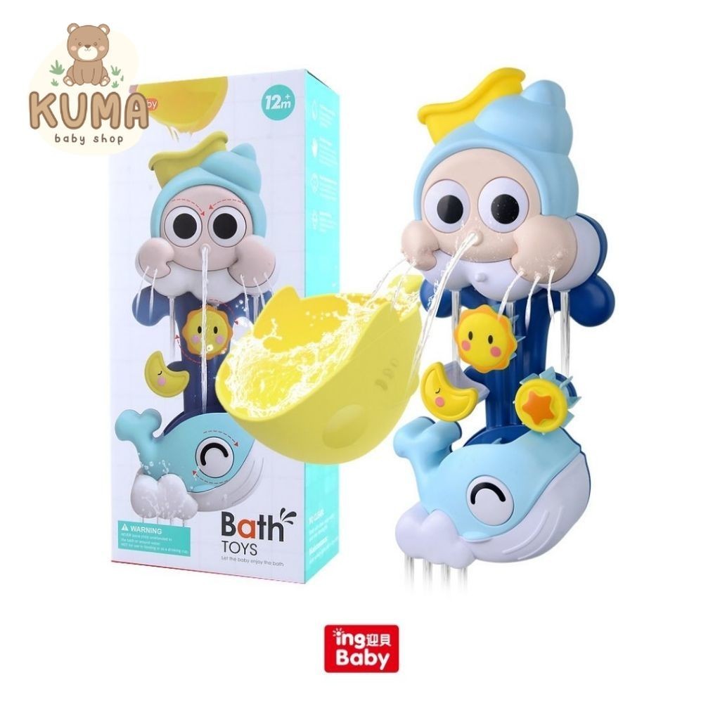 Ingbaby Whale Conch Spinner Splash Water Bath Toys Mainan Mandi Anak