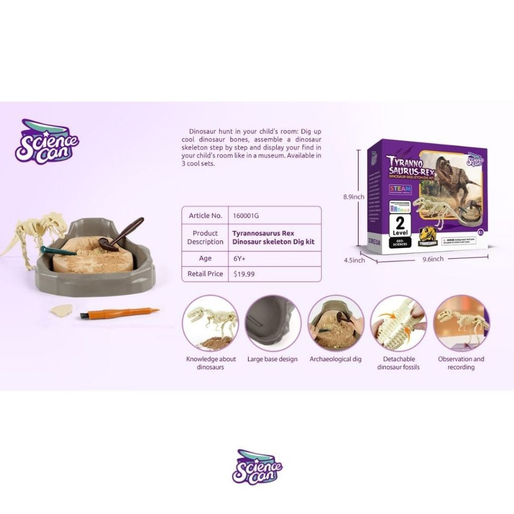 Sciencecan Fossil T-Rex Kit Mainan Edukasi Fosil Dinosaurus