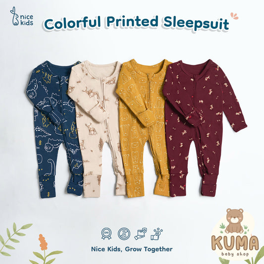 Nice Kids - Colorful Printed Sleepsuit Baby New Born (Tersedia 0-2 Tahun)