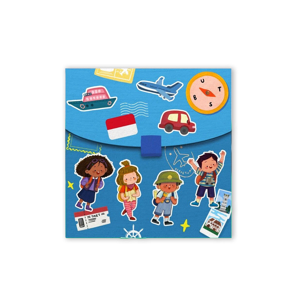 Tentang Anak - Activity Busy Book l Berkeliling Indonesia : Alat Transportasi, Darat, Udara, dan Air l Quiet Book | Velcro Book
