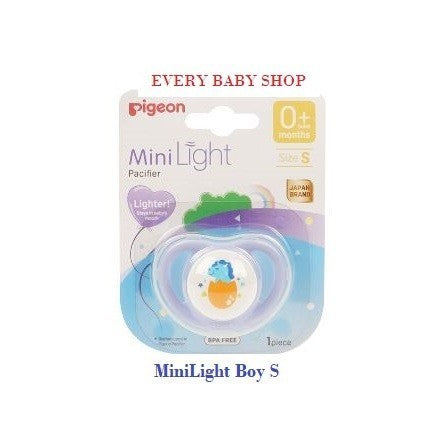 PIGEON PACIFIER MINI LIGHT SIZE S M L BOY GIRL UNISEX / EMPENG BAYI / DOT BAYI + TUTUP MINILIGHT - BPA FREE - SNI