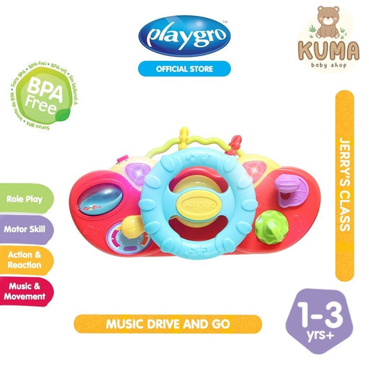 Playgro Music Drive and Go - Stir Mainan Anak Mobil Stroller Suara Sound