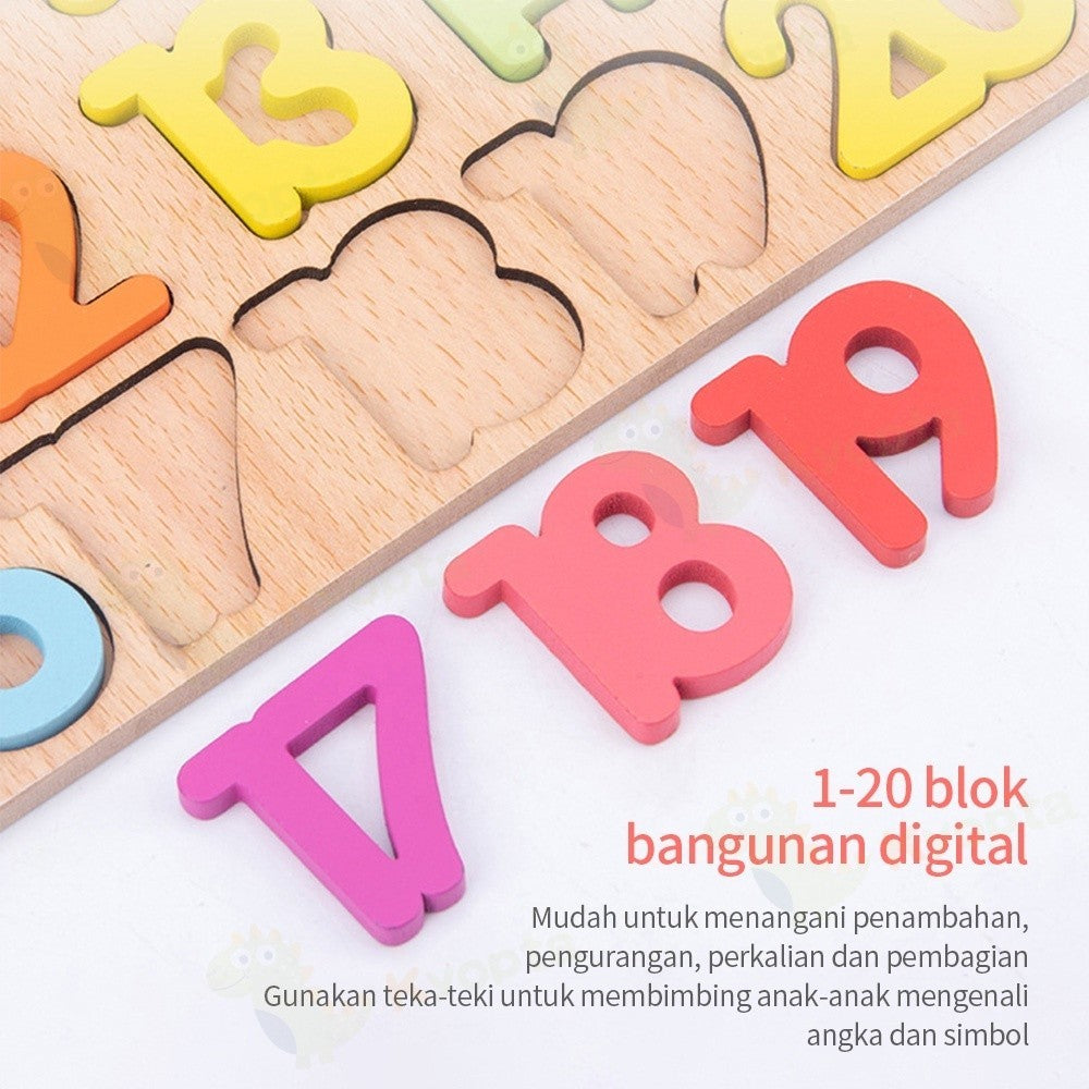 Kyopta  Mainan edukasi anak jigsaw puzzle wooden toys