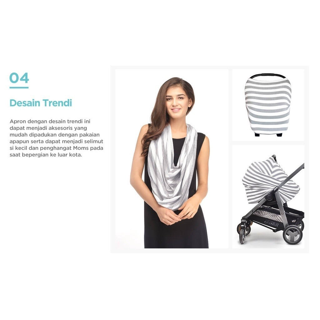 Apron Menyusui | MOOIMOM Multi Use Nursing Scarf - Nursing Cover Perlengkapan Bayi