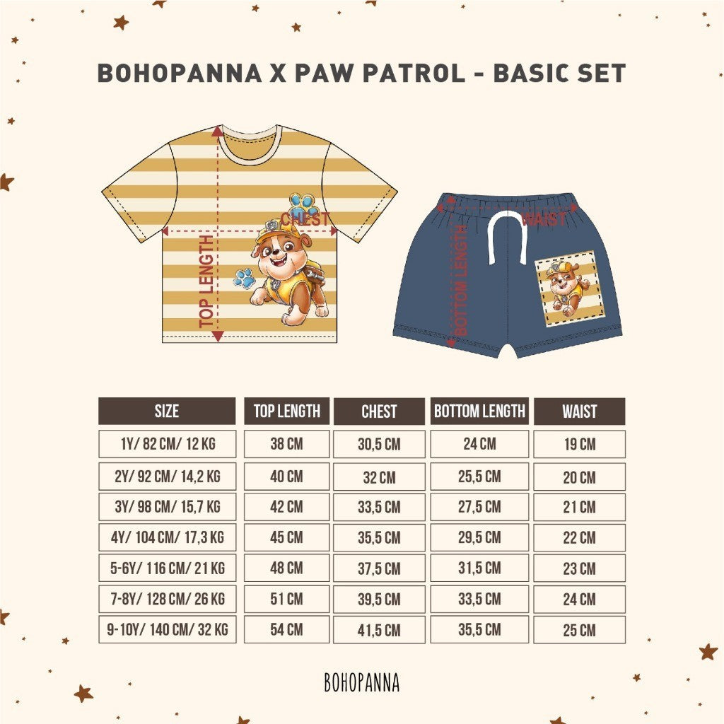 BOHOPANNA - BOHOPANNA X PAW PATROL - BASIC SET - Setelan Anak