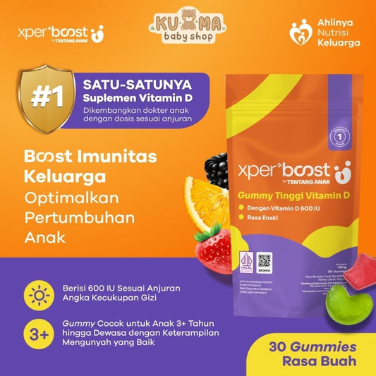 Expert Boost - Gummy Vitamin D 600 IU Anak dan Dewasa | Boost Imunitas & Pertumbuhan | Paket 30 Hari