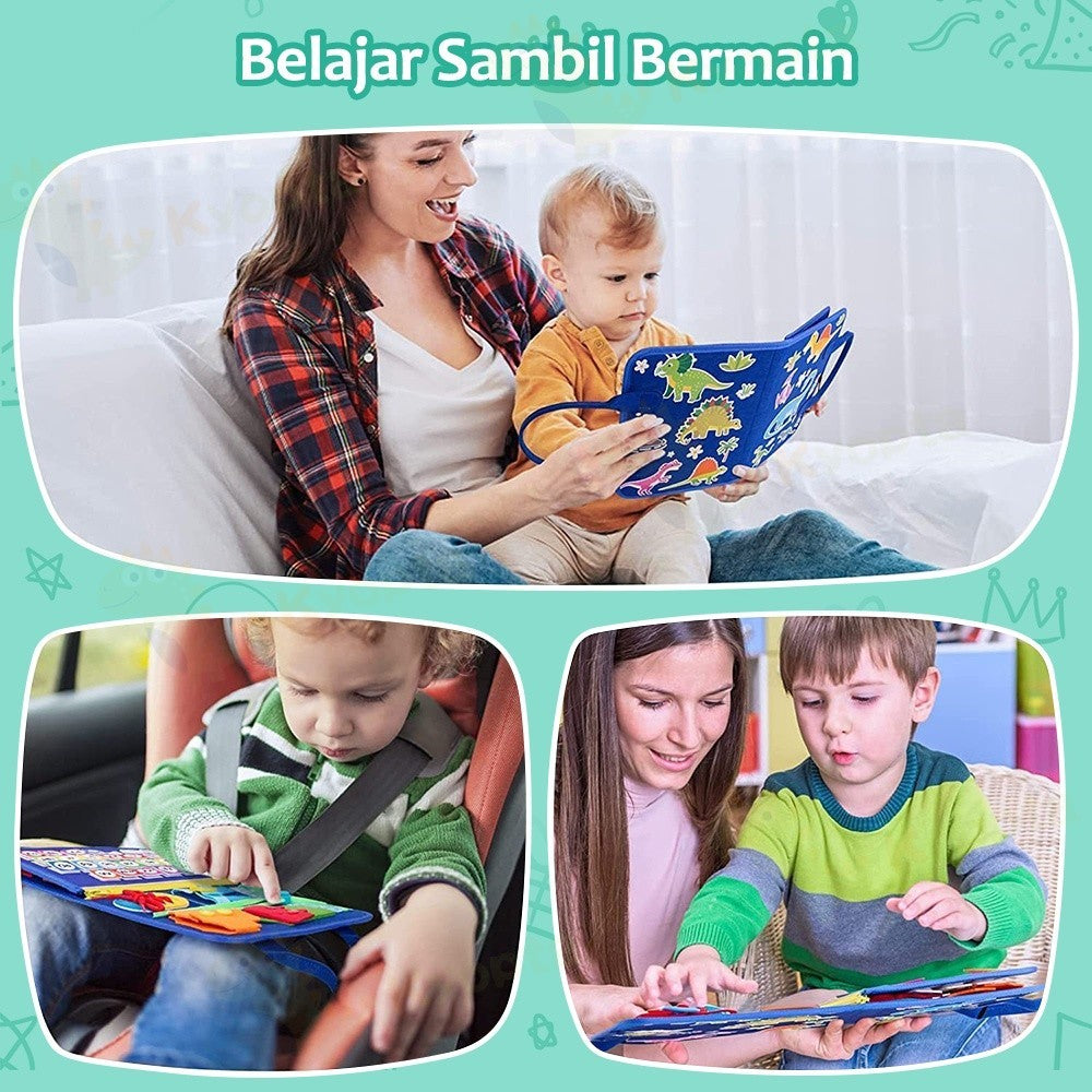 Kyopta Mainan papan busy board montessori untuk edukasi anak Felt learning board